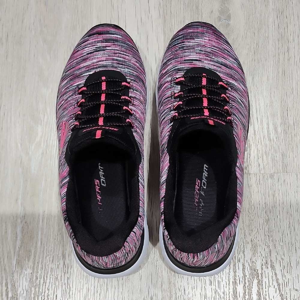 Skechers Pink and Black Knit Slip-On Athletic Sneakers - Picture 5 of 8